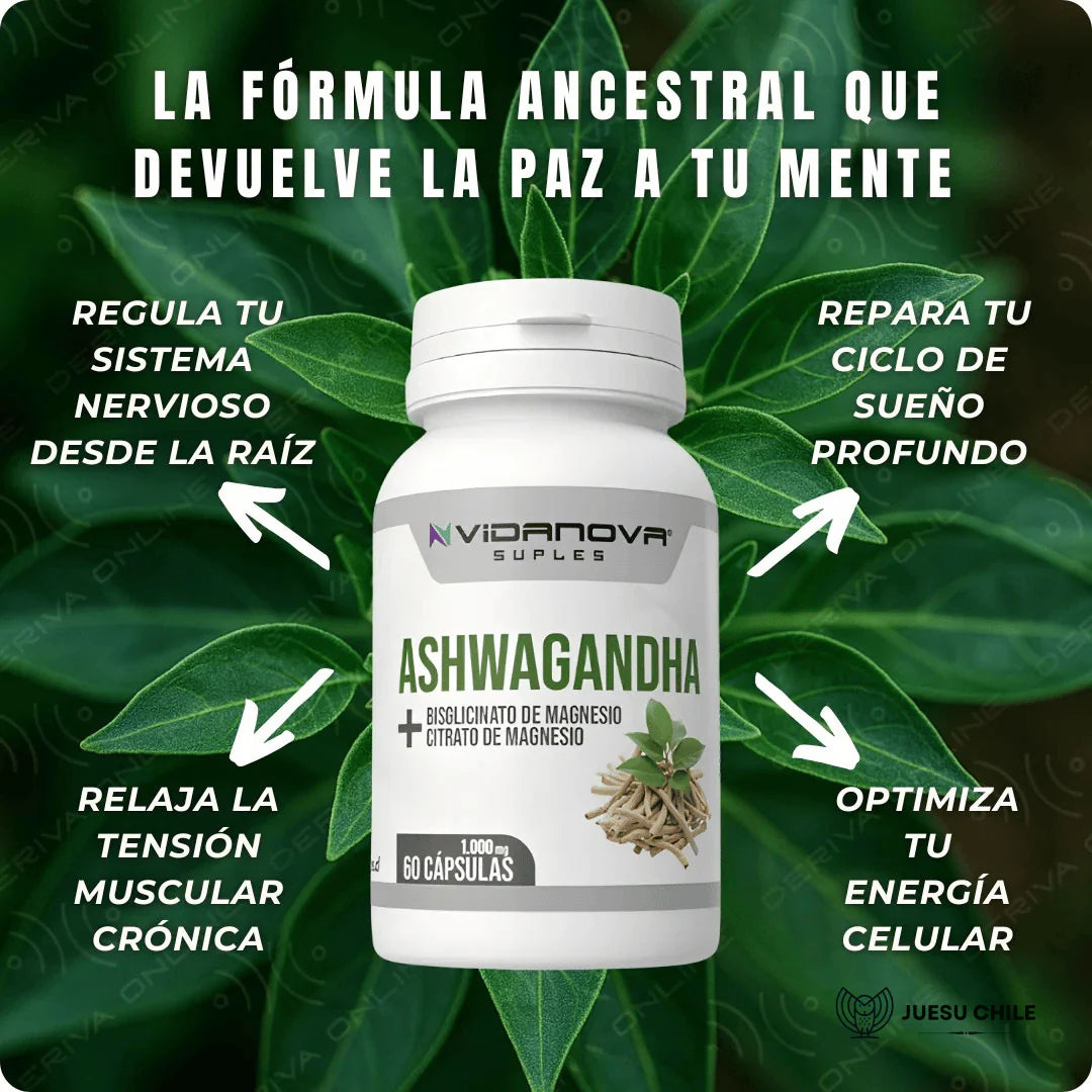 Suplemento Ashwagandha + Magnesio – Energía y Ánimo – Siéntete activo y motivado en solo 2 semanas